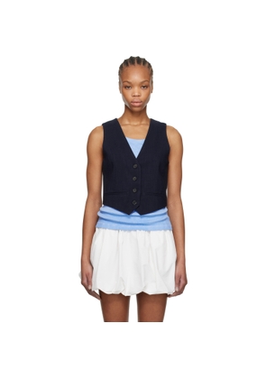 MSGM Navy Button Vest