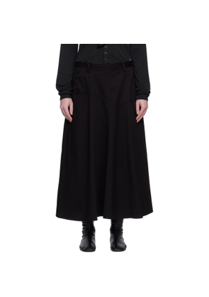 Y's Black Front Panel Pocket Maxi Skirt