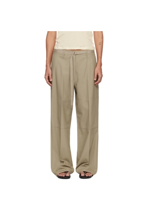 LE17SEPTEMBRE Beige Twill Paneled Trousers