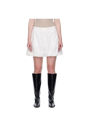 AMOMENTO White Cotton Volume Shorts