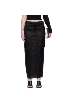 Rick Owens Black Concordians Firbanks Midi Skirt