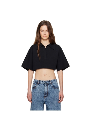 ALAÏA Black Cropped Polo
