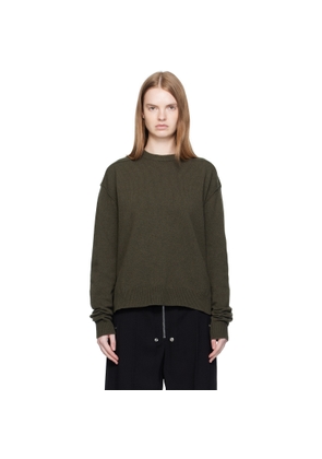 Rick Owens Khaki Concordians Round Neck Sweater
