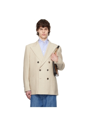 Valentino Beige Double-Breasted Blazer
