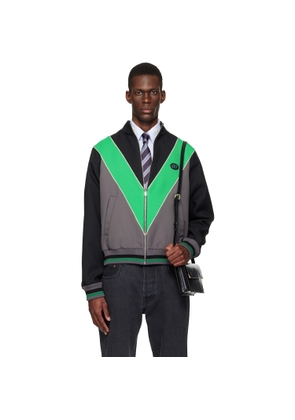 Valentino Black & Green Inlaid V Track Jacket