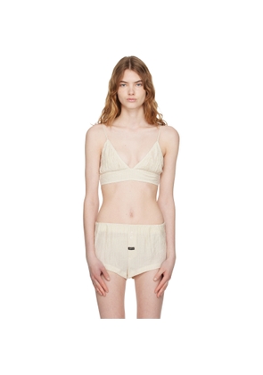 OPEN YY Beige Crinkled Bralette