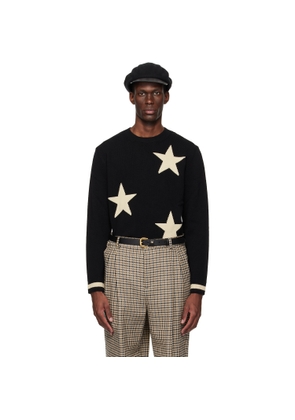 Valentino Black Crewneck Stars VLogo Sweater
