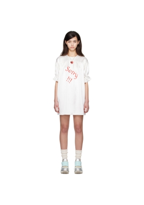 I'm Sorry by Petra Collins SSENSE Exclusive White JennyFax Edition Puff Sleeve Minidress
