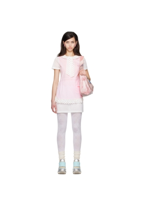 I'm Sorry by Petra Collins SSENSE Exclusive Pink & White JennyFax Edition Apron Minidress
