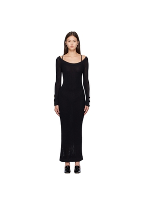 Moschino Black Semi-Sheer Maxi Dress