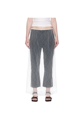 AMOMENTO White Sheer Lace Long Maxi Skirt