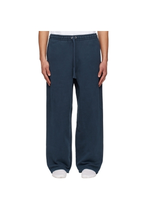 SKIMS Navy Heavyweight Fleece Straight-Leg Sweatpants