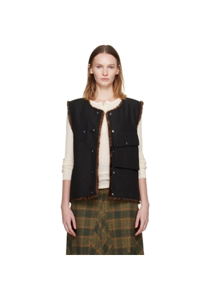 Andersson Bell Black Collarless Pocket Vest