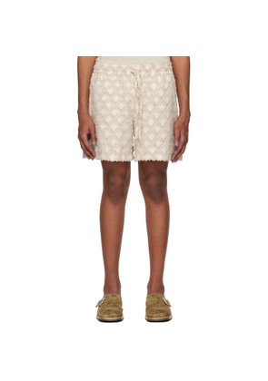 LE17SEPTEMBRE Beige Argyle Jacquard Shorts
