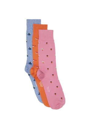 Paul Smith Three-Pack Multicolor Summer Novelty Socks