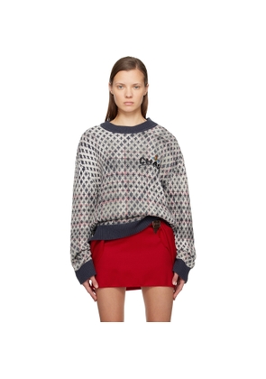 Vivienne Westwood Off-White & Navy Distressed Tartan Sweater