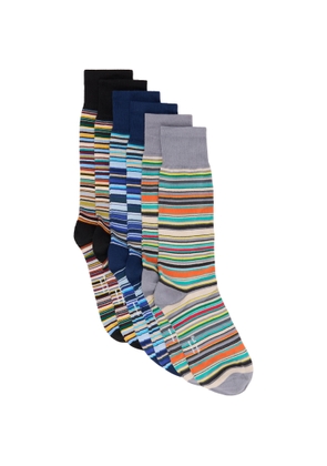 Paul Smith Six-Pack Multicolor 'Signature Stripe' Socks