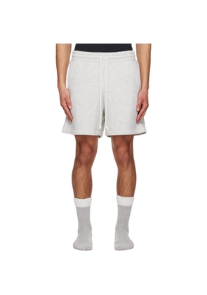 SKIMS Gray Cotton Fleece Relaxed Shorts