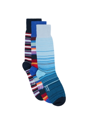 Paul Smith Three-Pack Multicolor Mixed Stripe Cracker Set Socks