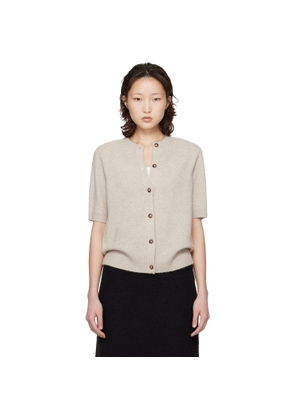 Loulou de Saison Beige Jodi Short-Sleeve Cashmere Cardigan