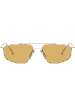 Prada Eyewear Silver Aviator Sunglasses
