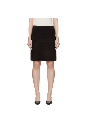 Loulou de Saison Brown Engel Suede Pencil Midi Skirt