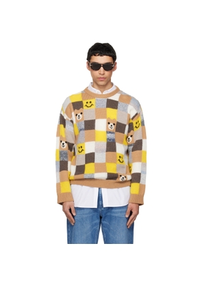 Moschino Yellow & Beige Wool & Cashmere Blend Sweater