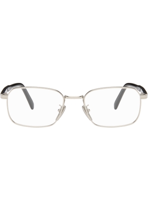 Prada Eyewear Silver & Black Square Glasses