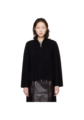 Loulou de Saison Black Gabi Zipped Cashmere Sweater