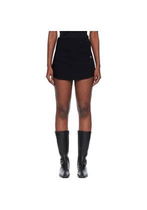 Courrèges Black Oblique Buttoned Knit Mini Skort