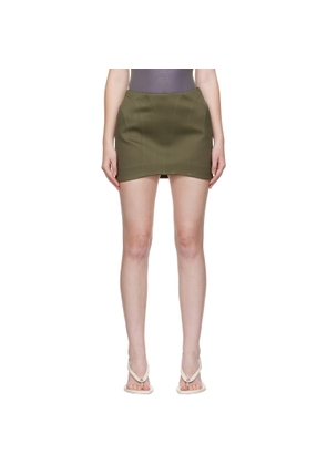 Mugler Khaki Tailored Miniskirt
