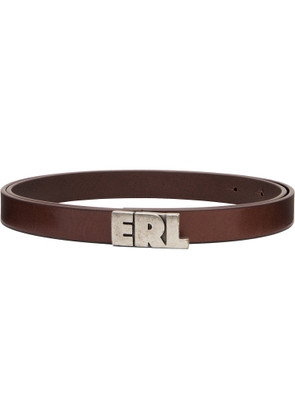 ERL Brown 'ERL' Skinny Leather Belt