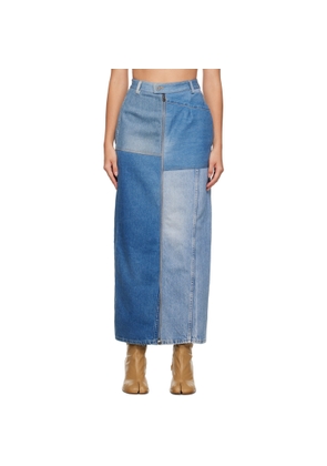 Niccolo Pasqualetti Blue Patta Denim Maxi Skirt
