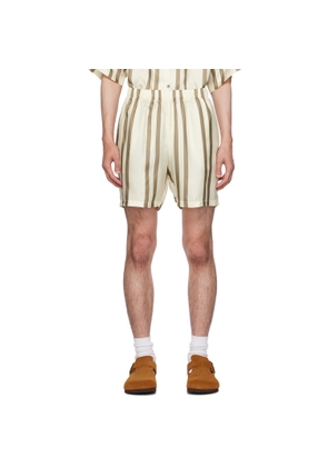 John Elliott Off-White Striped Shorts