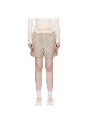 AMI Paris Beige Wool Elasticated Shorts