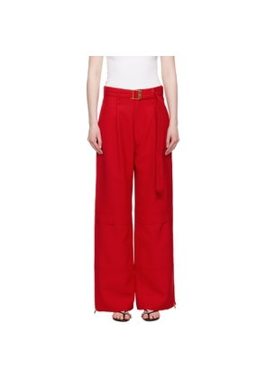 AMI Paris Red Wool Cargo Pants