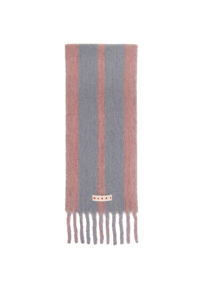 Marni Pink & Gray Striped Alpaca Scarf