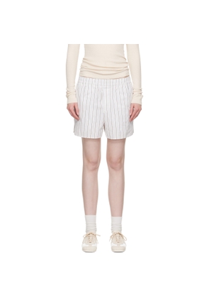 AMI Paris White Cotton Elasticated Shorts