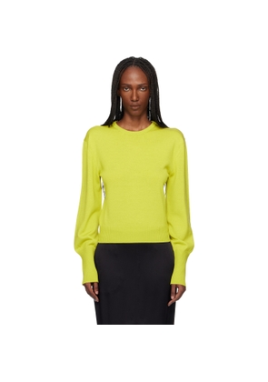 Lanvin Green Wool Grosgrain Detail Sweater