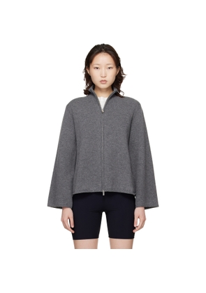 Loulou de Saison Gray Gabi Zipped Cashmere Sweater