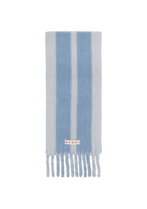 Marni Blue Striped Alpaca Scarf