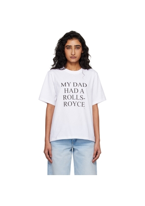 Victoria Beckham White 'My Dad Had A Rolls-Royce' T-shirt