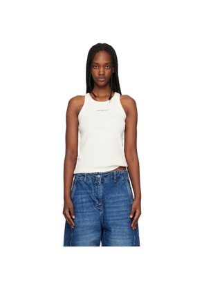 Maison Kitsuné Beige 'Maison Kitsuné Paris' Ribbed Tank Top