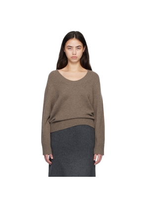 Loulou de Saison Brown BAJI U Neck Cashmere Sweater
