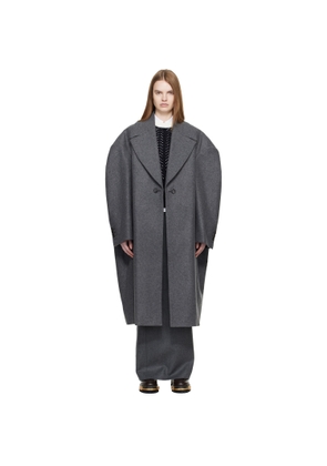 Thom Browne Gray Melton Cocoon Coat