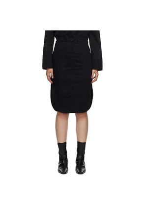 TOTEME Black Curved Hem Midi Skirt