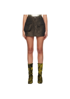 Marques Almeida Brown Patch Pocket Miniskirt