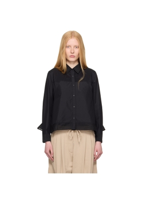 3.1 Phillip Lim Black Long Sleeve Flounce Hem Shirt