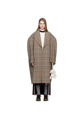 Thom Browne Brown Hunting Tweed Cocoon Coat