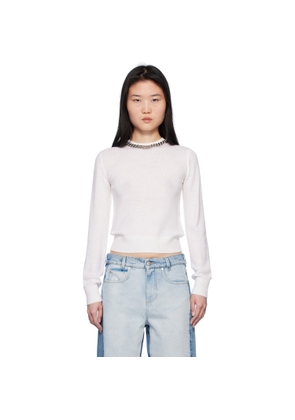 Stella McCartney Off-White Falabella Chain Fine-Knit Sweater